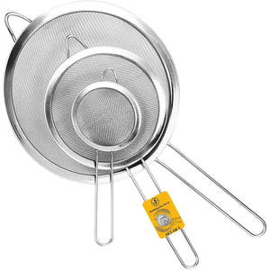 Stainless Steel Sieve (Handle) - Pack of 3 - The Cream Bar